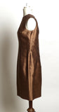 Circa 1940s/50s Brown Raw Silk Sheath Dress - D & L  Vintage 