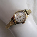 1960s era Belforte Ladies Gold-Tone Watch with 10K Gold-Filled Stretch Band - D & L  Vintage 