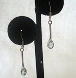 Sterling Silver Blue Topaz Drop Earrings - D & L  Vintage 