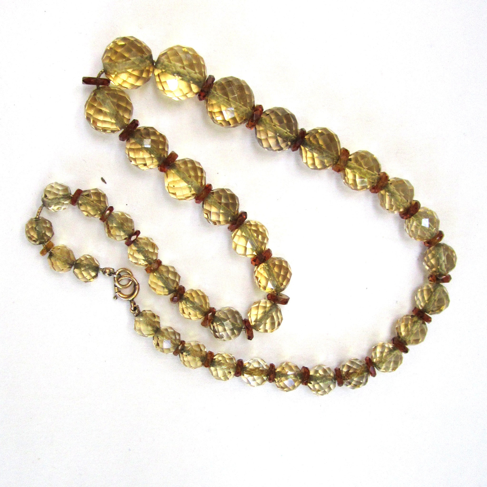 Art Deco Graduated Faceted Amethyst Bead Gold Filled Necklace