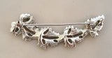 Silvertone Maple Leaf Curved Bar Brooch/Pin - D & L  Vintage 