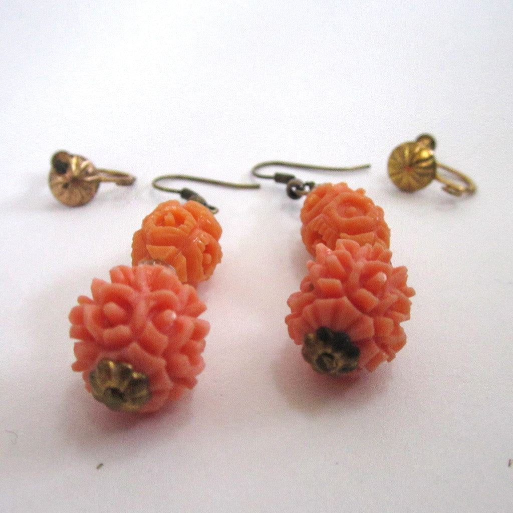 Coral Art Deco Earrings – Kelley Hollis Jewelry