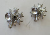 Circa 1930s Little Nemo Pink and Clear Floral Rhinestone Earrings - D & L  Vintage 